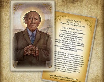 Nicholas Black Elk Holy Card/Prayer Card, American Indian Convert Evangelist