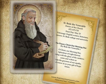 St. Bede the Venerable Holy Card, Doctor of the Church