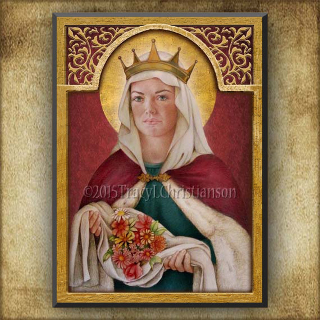 St. Scholastica Wood Icon & Holy Card GIFT SET, Catholic Patron Saint  invoked against storms