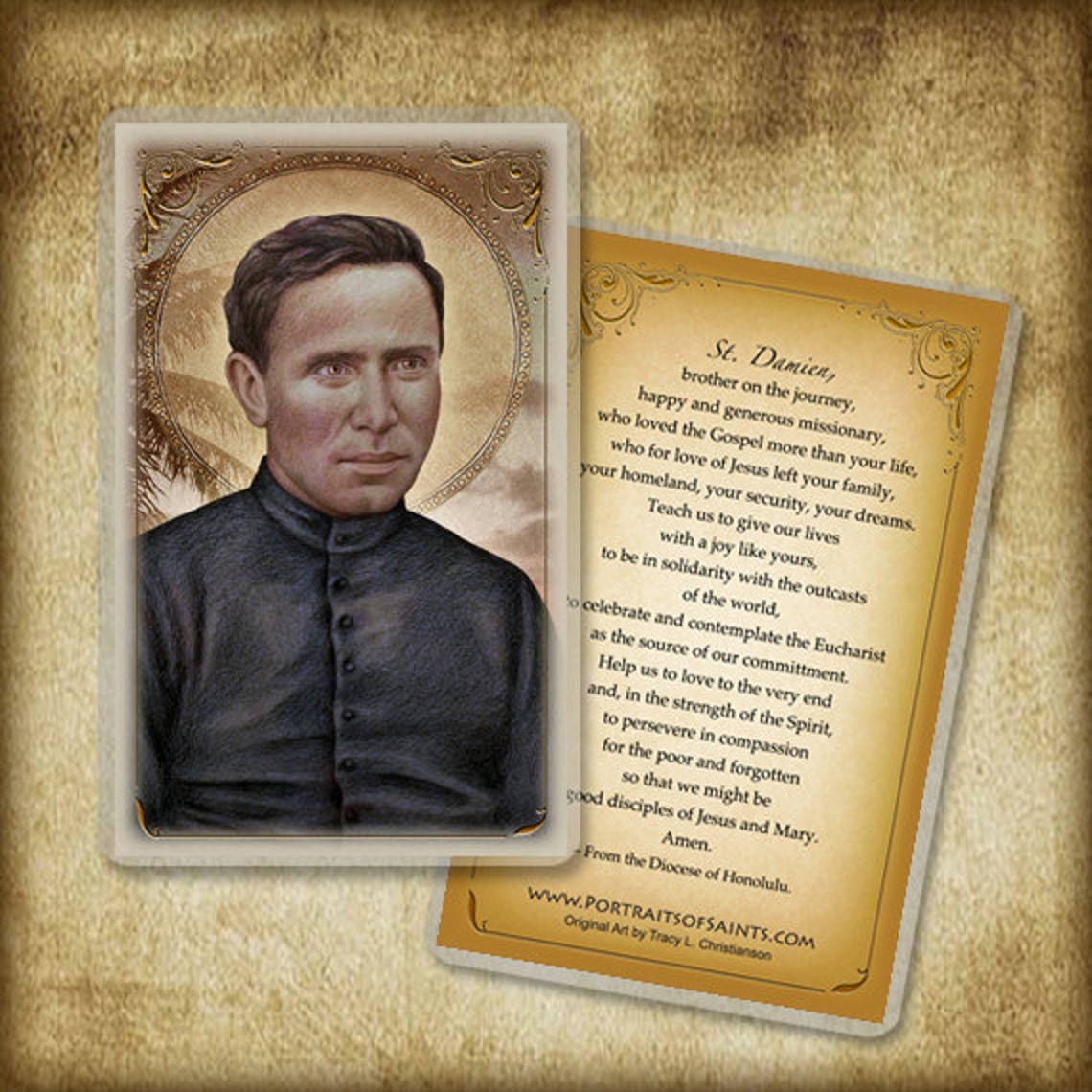 St. Damien of Molokai Prayer Card Patron of Hawaii Etsy
