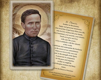 St. Damien of Molokai Prayer Card, Patron of Hawaii