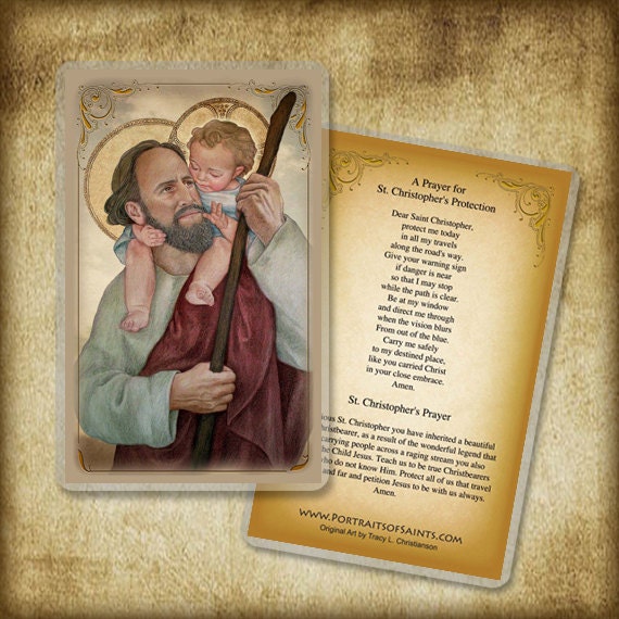 St. Christopher Holy Card Schirmherr der Reisenden Etsy St. Christopher Holy Card Schirmherr der Reisenden Etsy