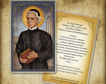 St. Luigi Scrosoppi  Holy Card/Prayer Card, Football/Soccer patron saint