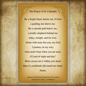 St. Columba Holy Card, Patron of Poets image 2