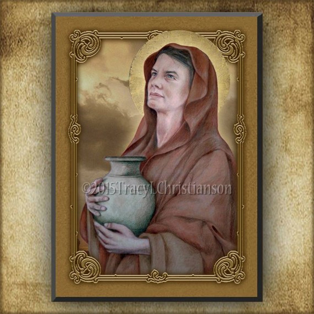 St. Martha of Bethany Wood Plaque & Holy Card GIFT SET, Catholic Patron ...