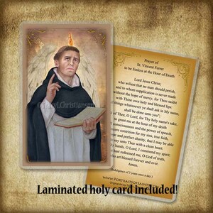 St. Vincent Ferrer Wood Icon & Holy Card GIFT SET, Catholic Patron of ...