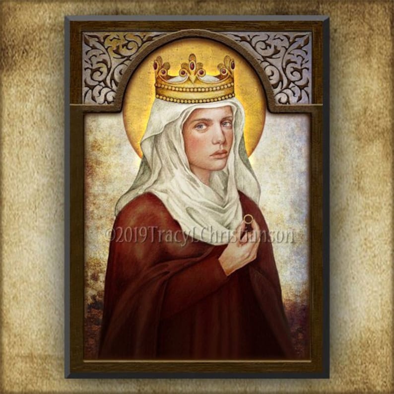 St. Hedwig of Poland Wood Plaque & Holy Card GIFT SET for Etsy