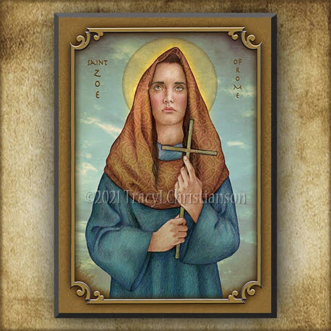 St Zoe of Rome Wood Plaque/icon & Holy Card GIFT SET, Catholic Saint Etsy