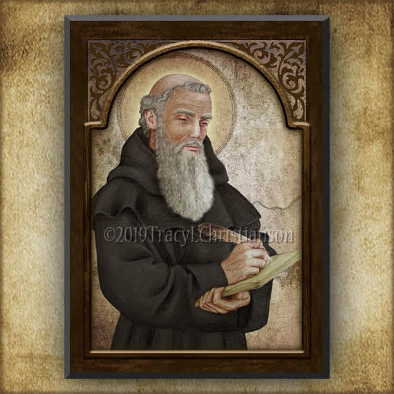 St. Bede the Venerable Wood Icon & Holy Card GIFT SET, Doctor of the ...