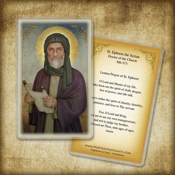 St. Ephrem the Syrian Holy Card, Doctor of the Church