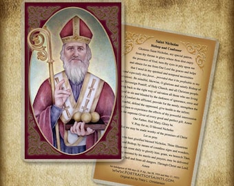 St. Nicholas Holy Card, Patron of Children