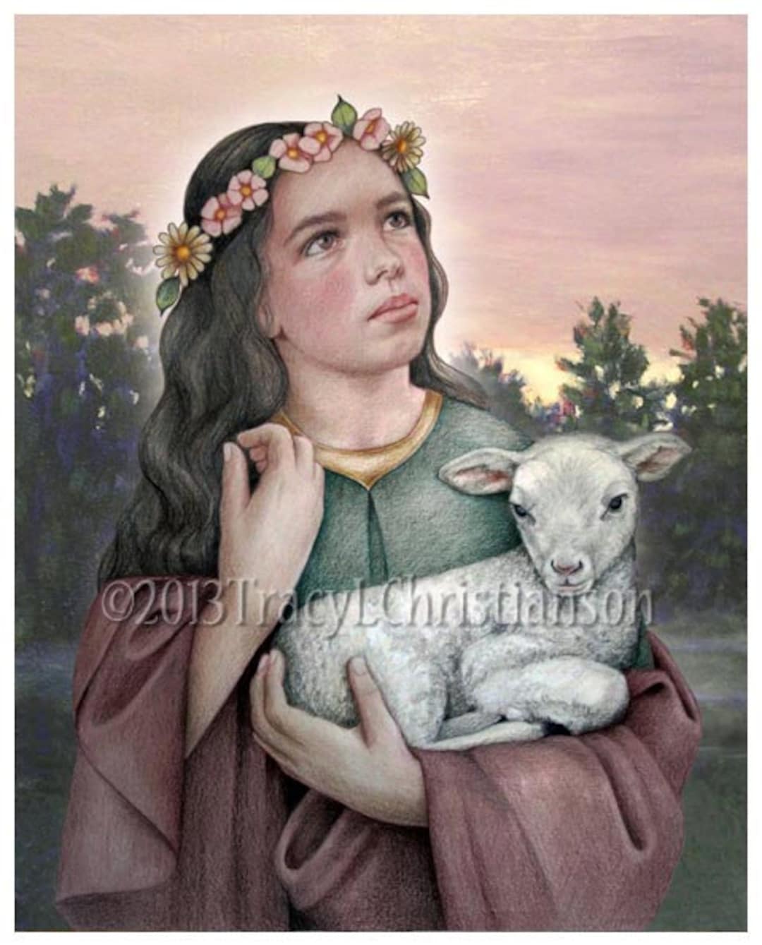 St. Agnes of Rome, Catholic Art Print , Patron of Engaged Couples Etsy