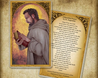 St. Augustine Holy Card, Doctor of the Church