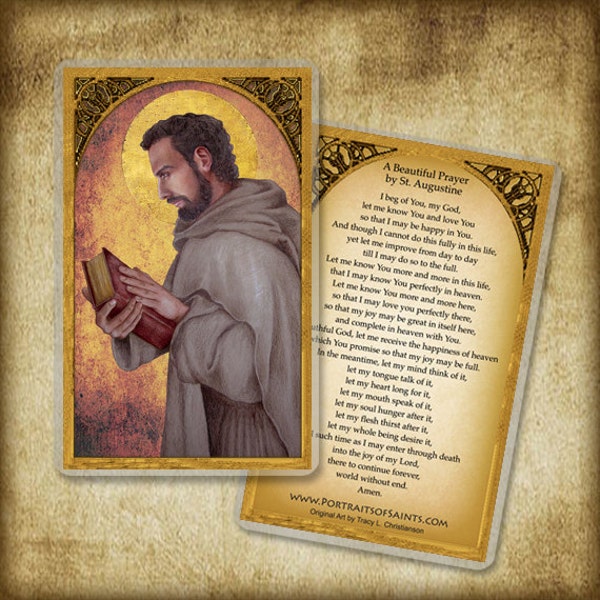 St. Augustine Holy Card, Doctor of the Church