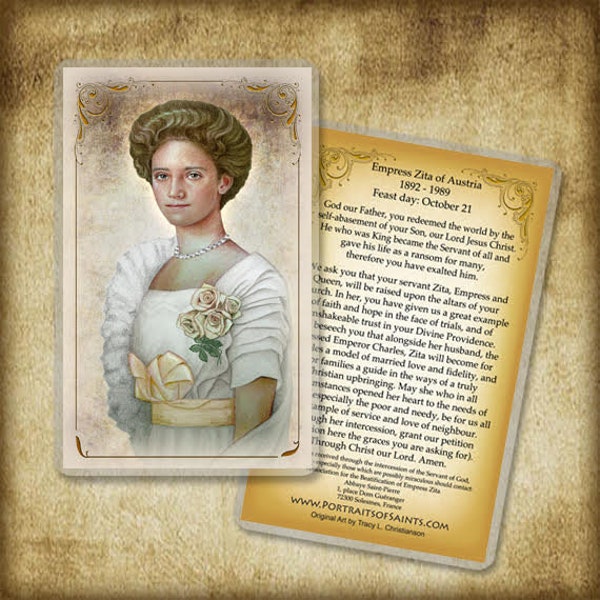 Zita of Bourbon-Parma Holy Card, Catholic Prayer Card