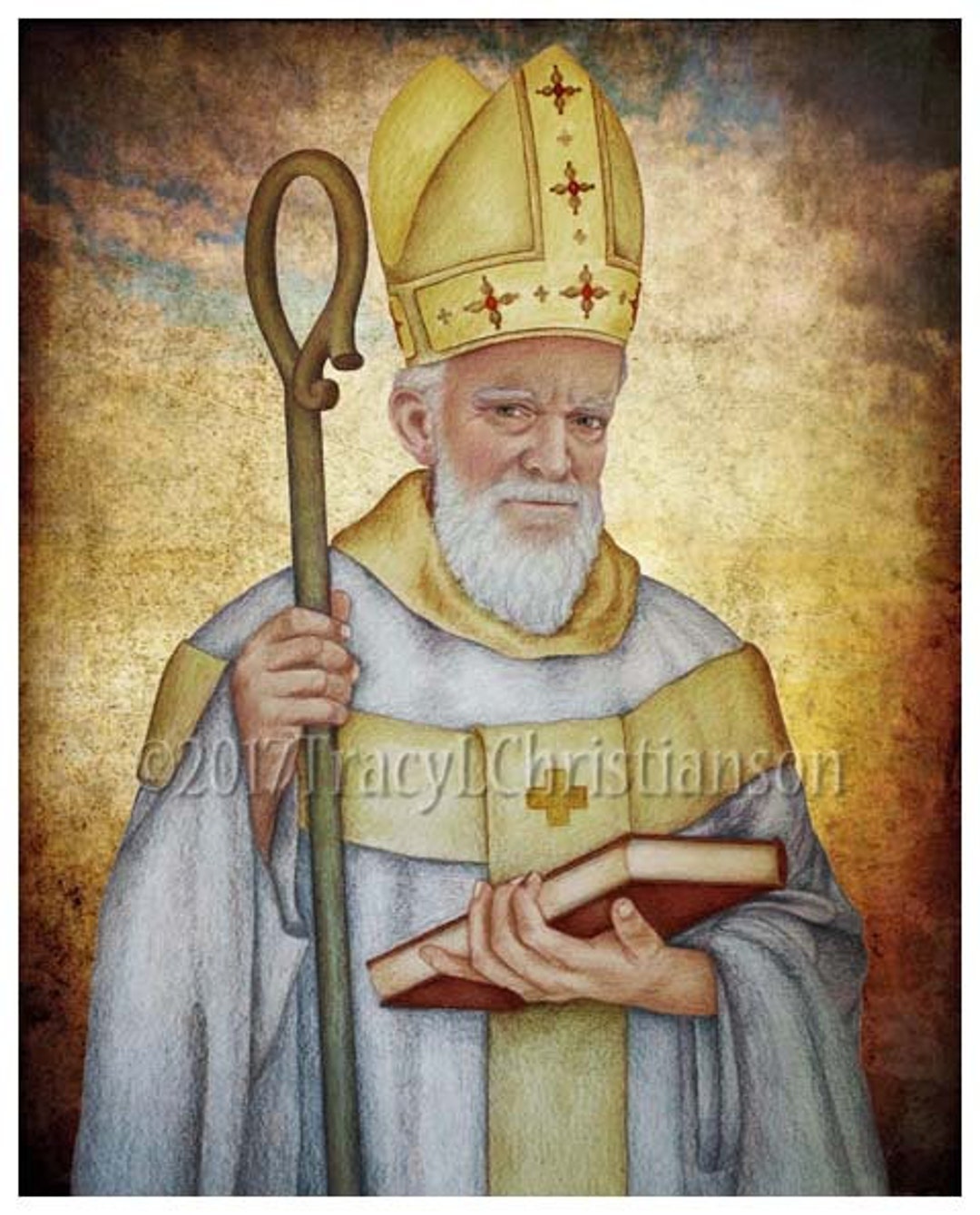 St. Isidore of Seville, Doctor of the Church. Art Print Catholic Patron