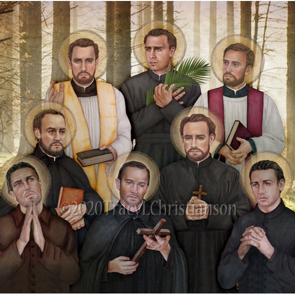 North American Martyrs Art Print, Patrons of Canada