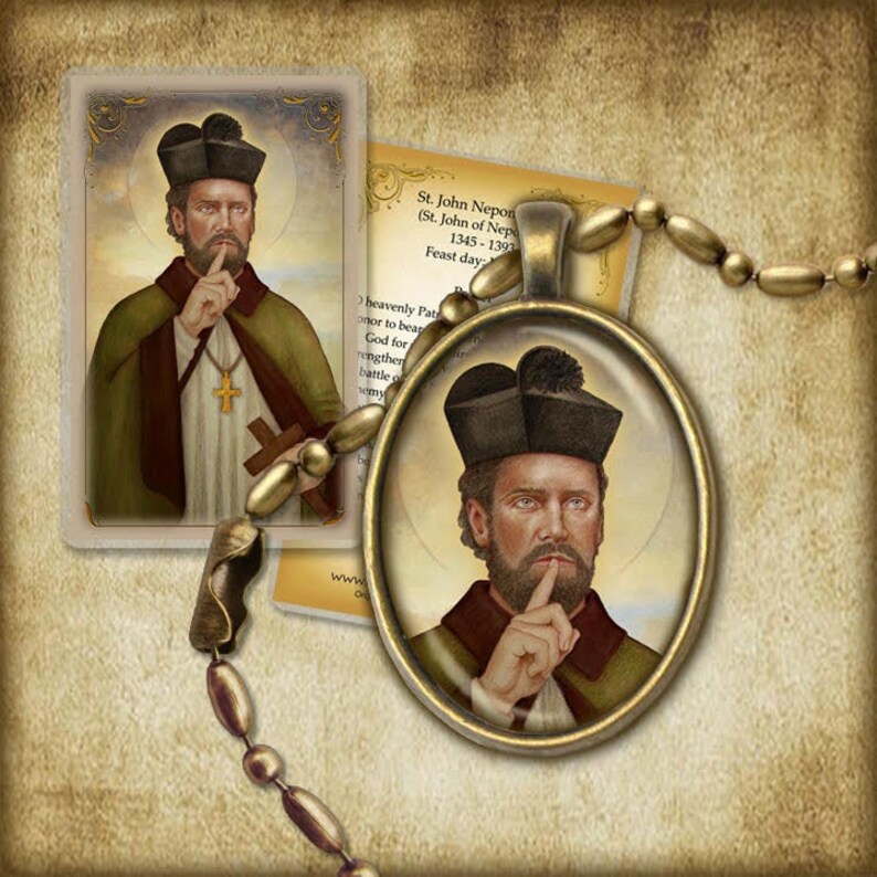 St. John Nepomucene Pendant and Holy Card GIFT SET Saint for Etsy