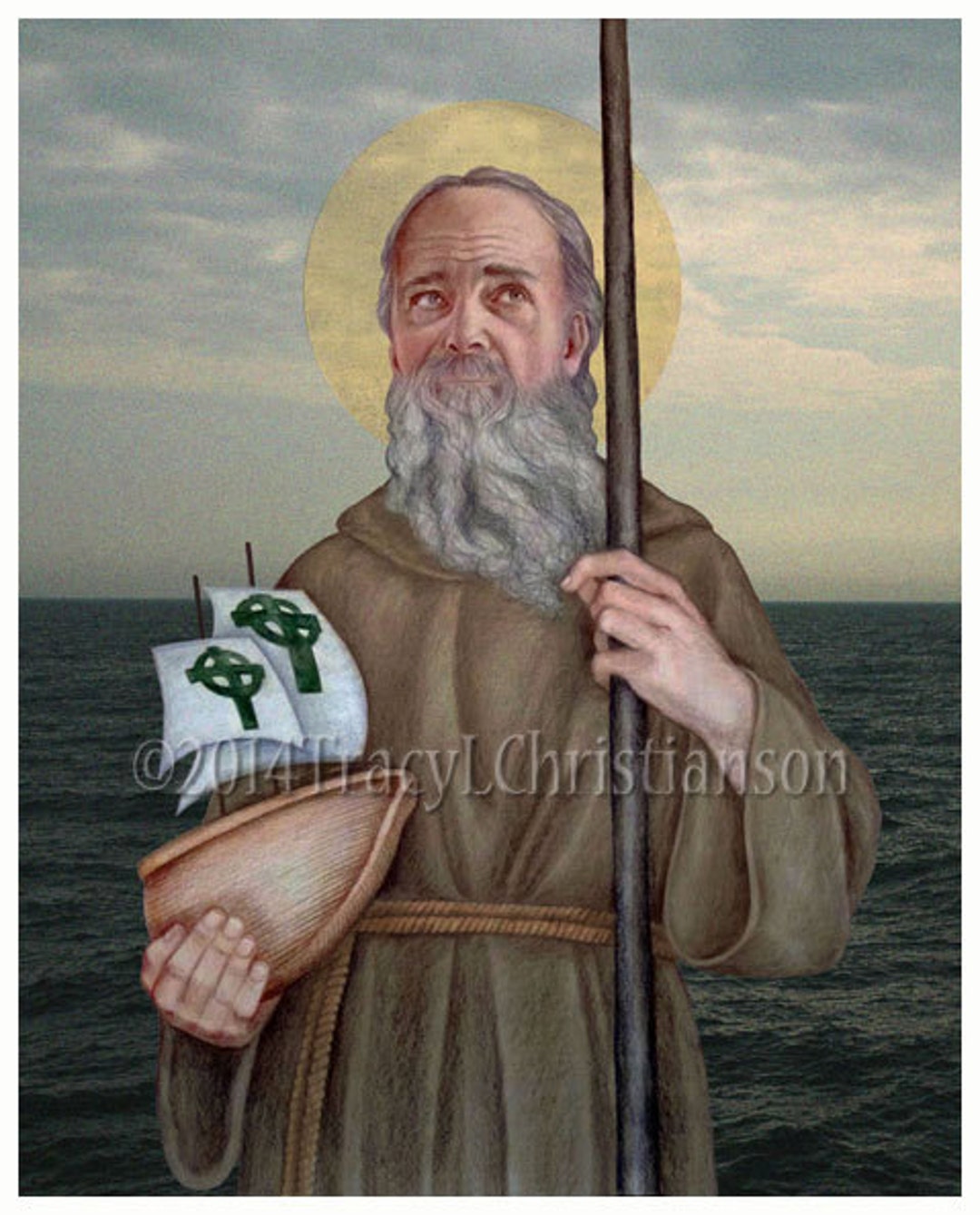 St. Brendan the Navigator Art Print, Catholic Patron Saint of Sailors Etsy
