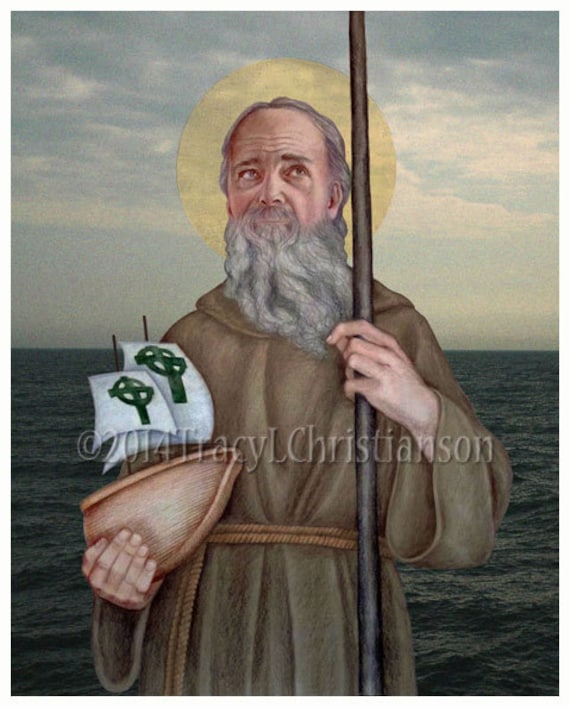 St. Brendan the Navigator Art Print Catholic Patron Saint of Etsy