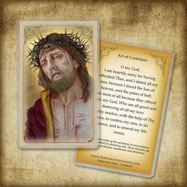 The Act of Contrition Holy Card/Prayer Card