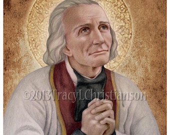 St. John Vianney Catholic Art Print, Patron saint of priests