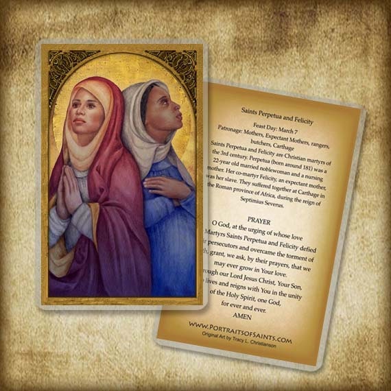 Sts. Perpetua and Felicity Holy Card Prayer for expectant Etsy