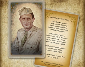 Fr. Emil J. Kapaun, Holy Card, Army Chaplain who died as a POW in Korea