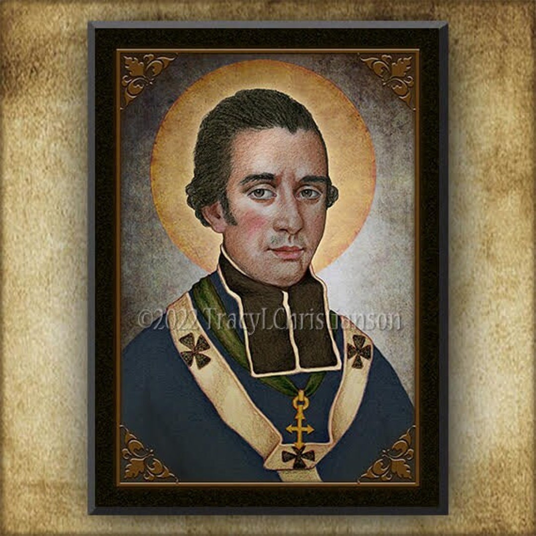 St. Eugene De Mazenod Wood Icon/plaque & Holy Card GIFT SET, Patron