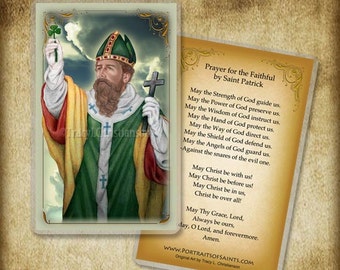 St. Patrick (C) Prayer Card, Saint who converted the Irish