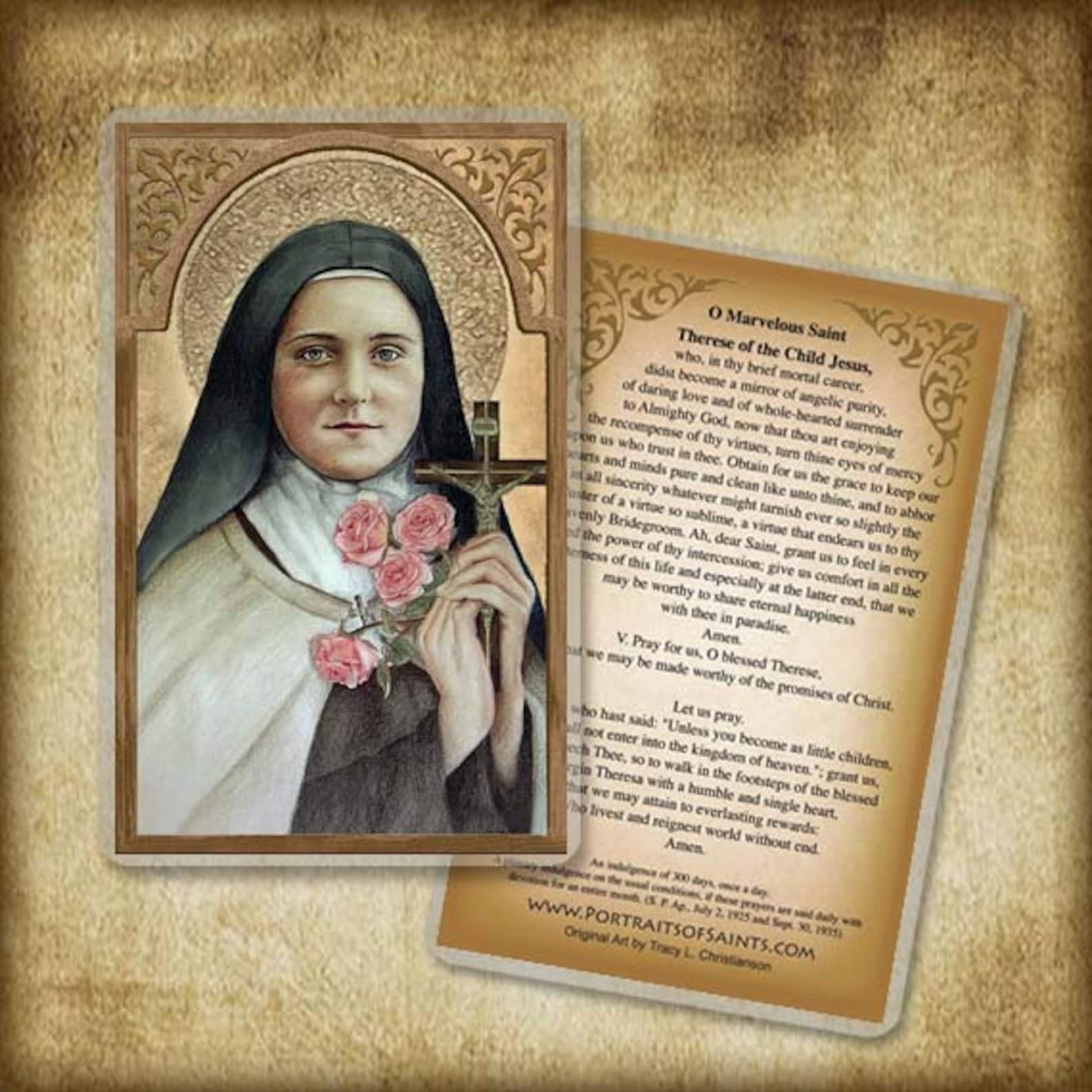 St. Therese of Lisieux Prayer Card Carmelite Etsy