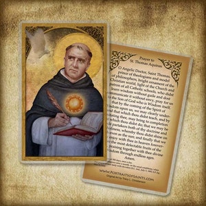 St. Thomas Aquinas Holy Card, Doctor of the Church