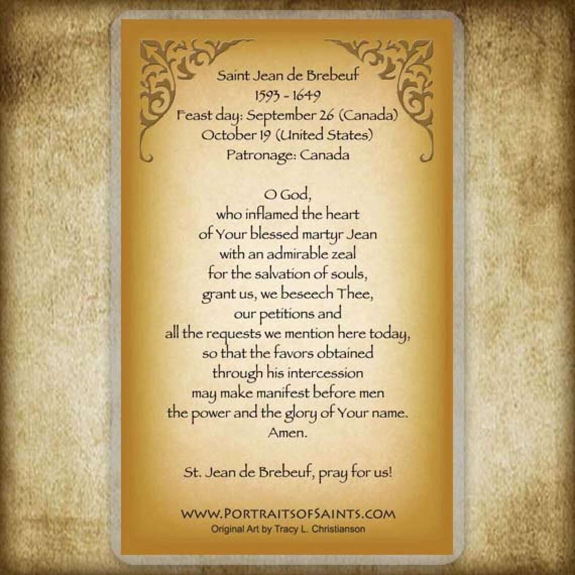 St. Jean De Brebeuf Holy Card North American Martyr Etsy