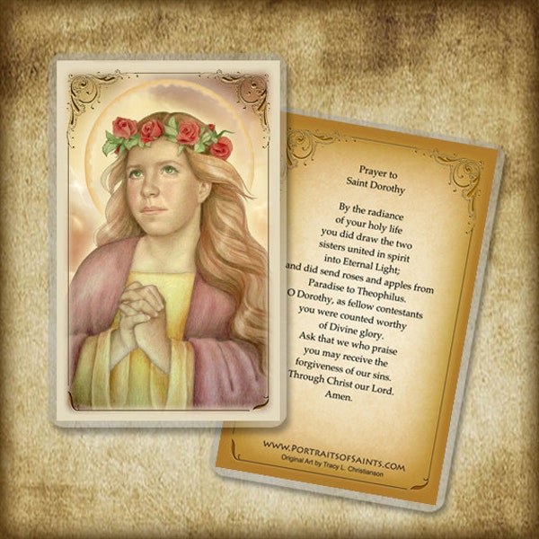 St. Dorothy Prayer Card, Patron of Gardeners