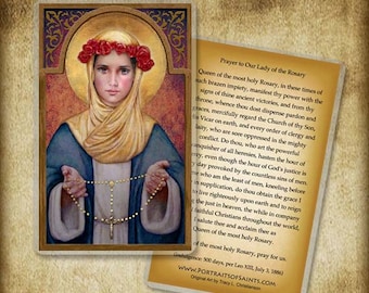 Our Lady of the Rosary Holy Card