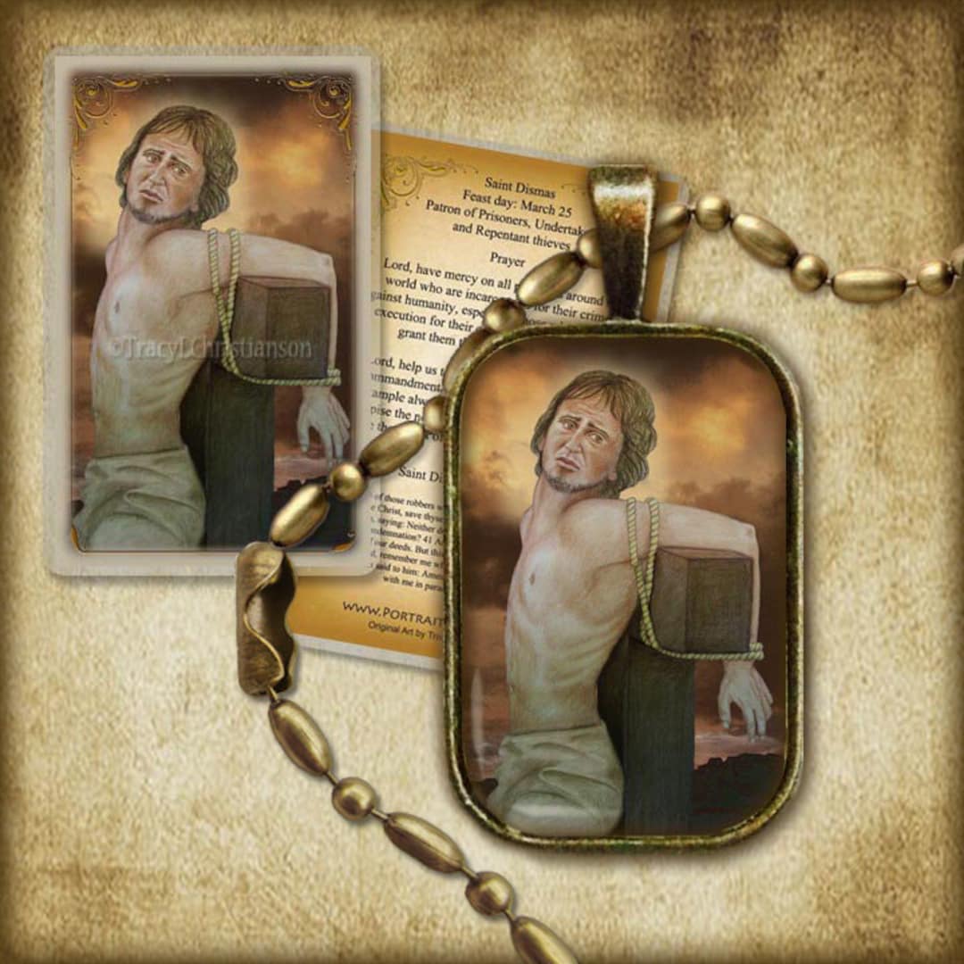 St. Dismas Pendant and Holy Card GIFT SET, the Good Thief - Etsy