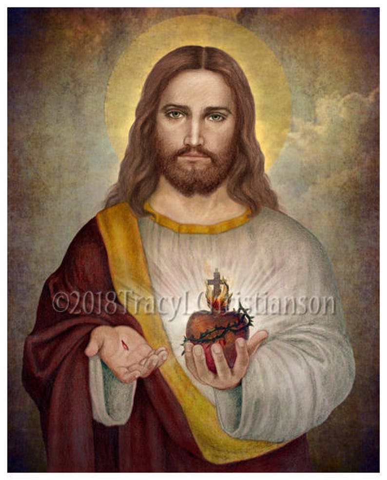 Sacred Heart of Jesus A Catholic Fine Art Print | Etsy