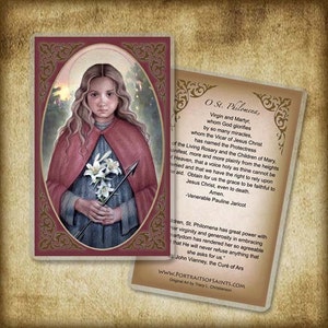 St. Philomena Prayer Card, Patron of Children