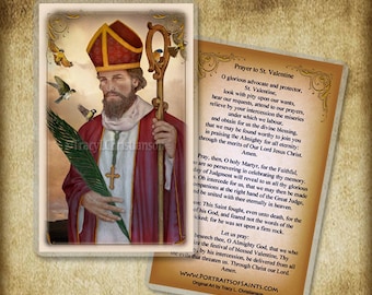 St. Valentine Prayer Card, Saint for Chaste Love