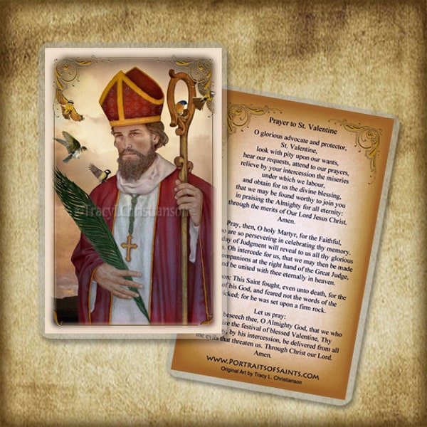 St. Valentine Prayer Card, Saint for Chaste Love
