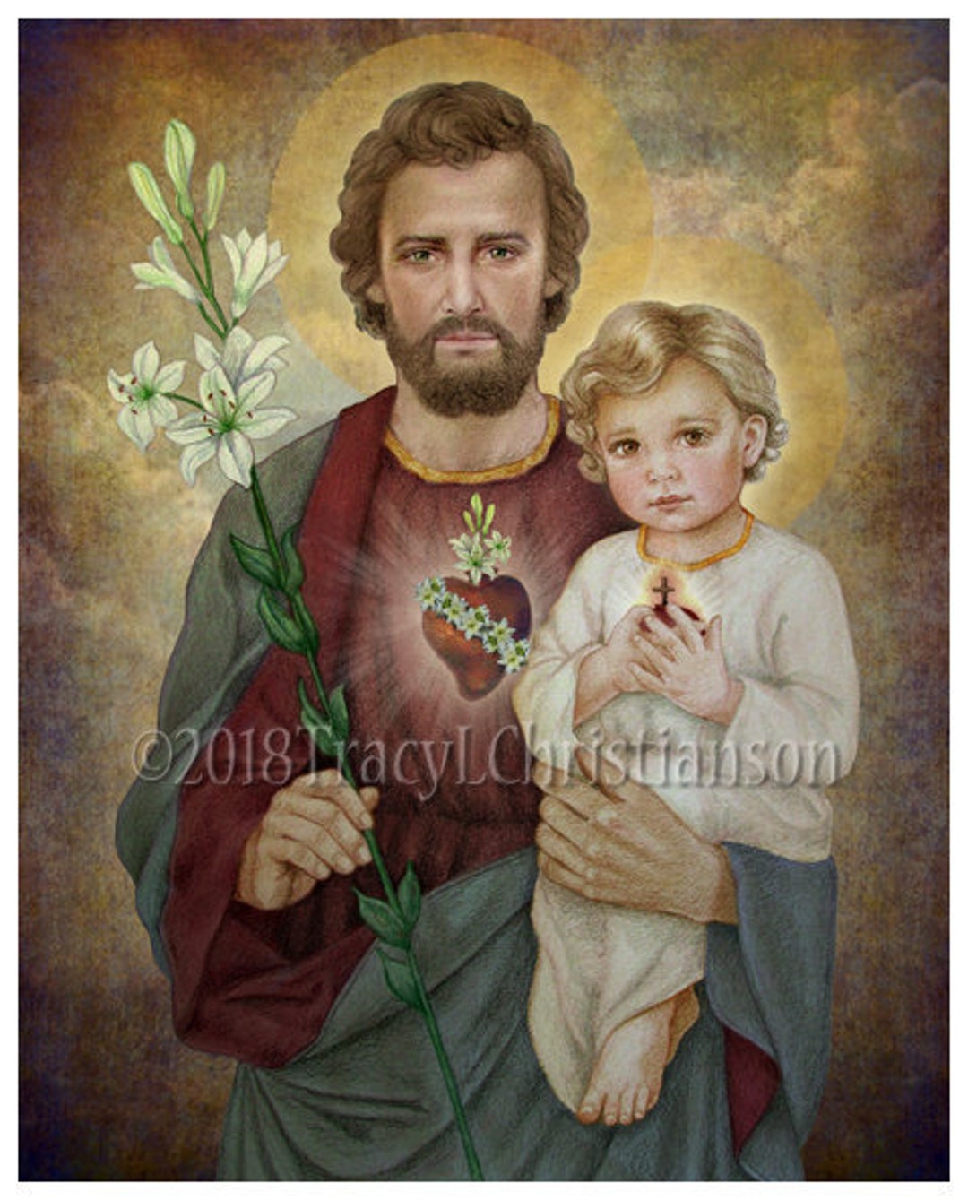 Buy St. Joseph Chaste Heart and Baby Jesus Fine Art Online in ...