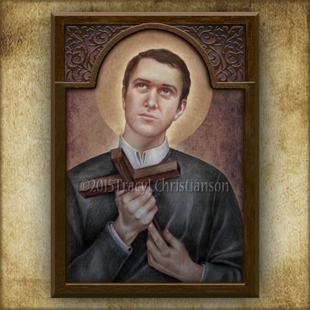 St. Gerard Majella Wood Icon/plaque & Holy Card GIFT SET, Patron Saint ...