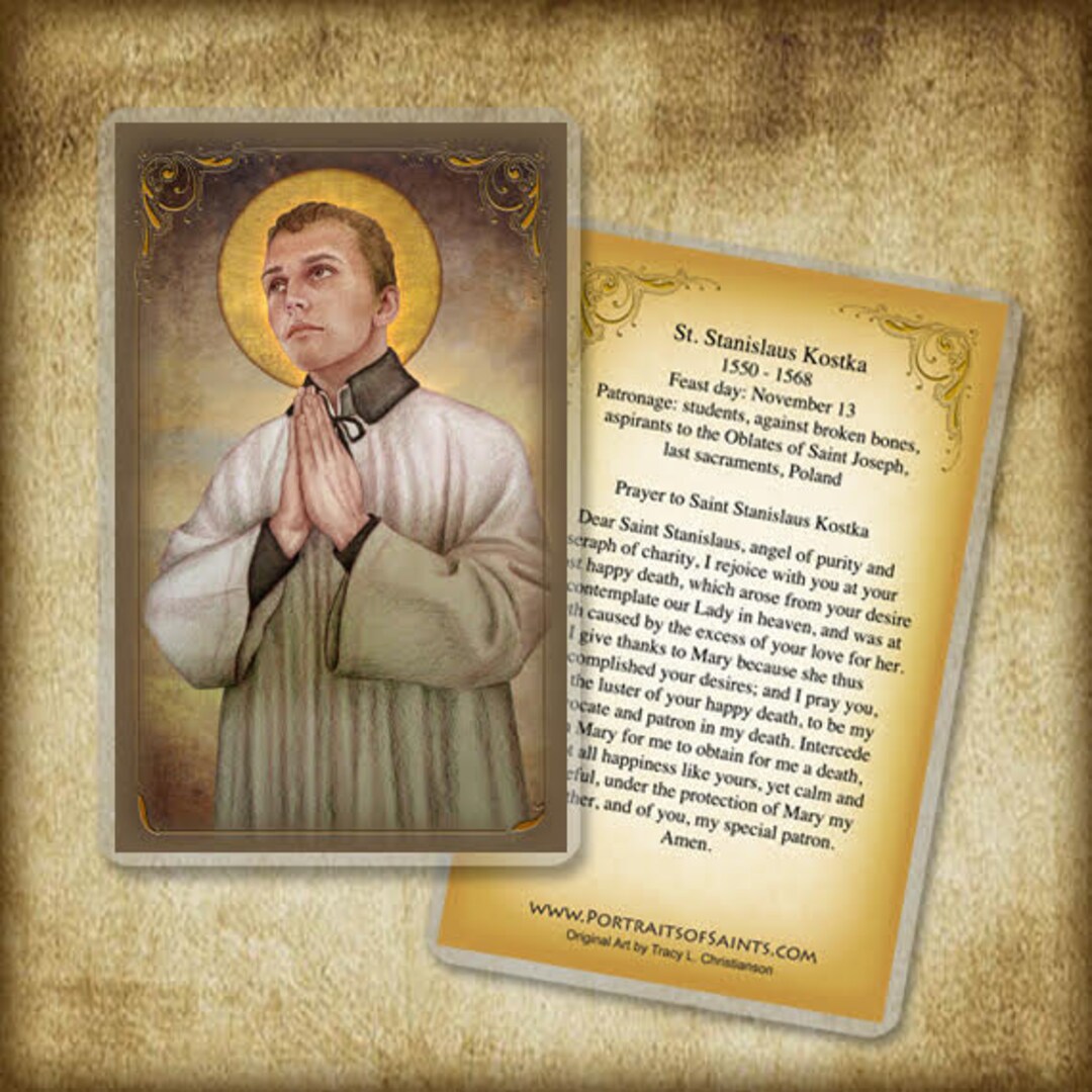 St.stanislaus Kostka Holy Card, Catholic Prayer Card, Patron of Poland Etsy