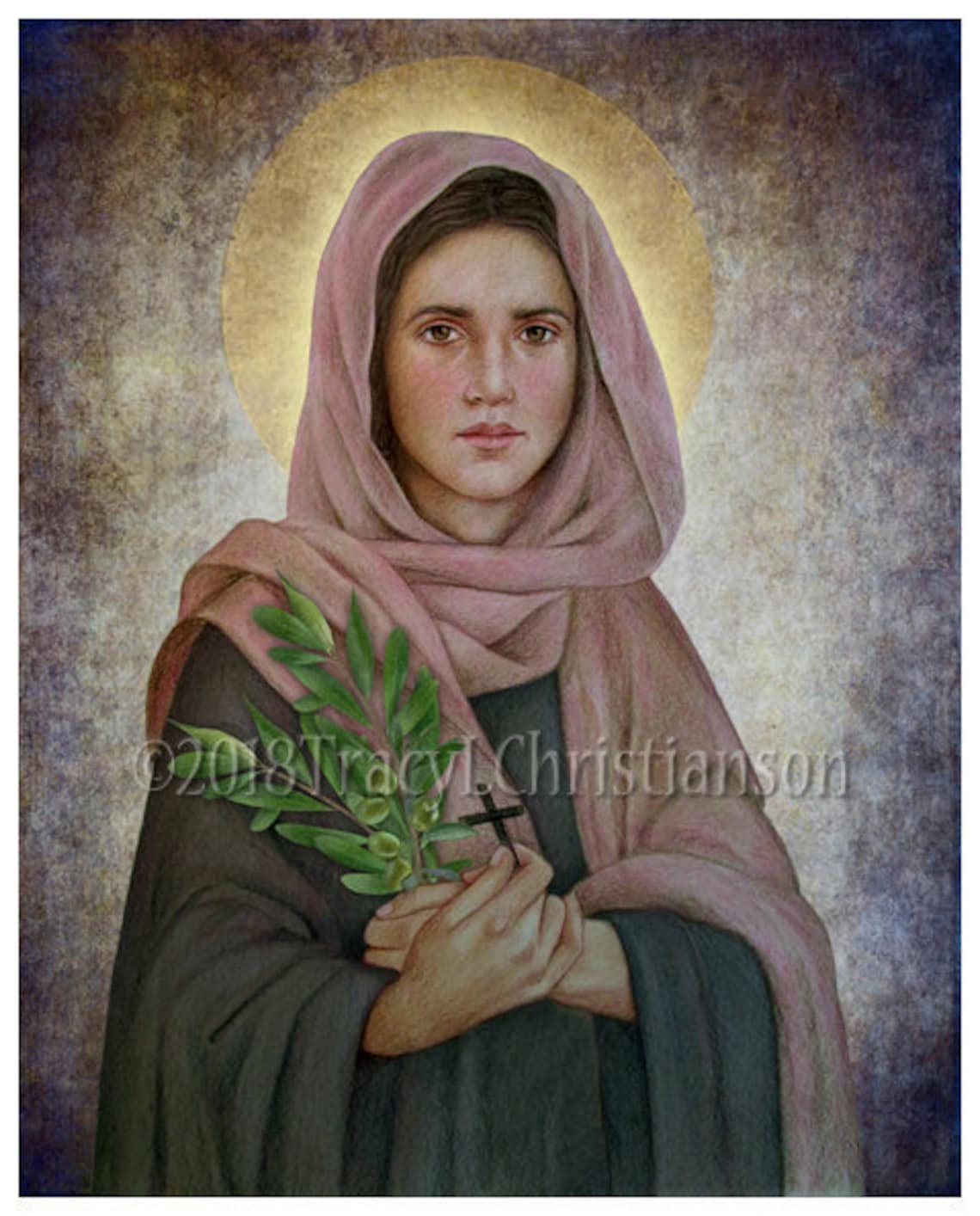 St. Olivia Catholic Catholic Fine Art Print Patron Saint of | Etsy