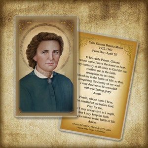 St. Gianna Molla (B) Holy Card, Patron of Physicians
