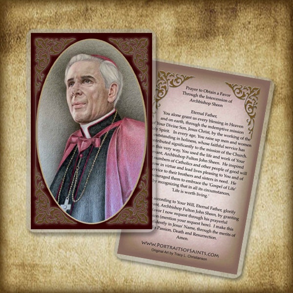 Archbishop Fulton Sheen Holy Card, Saint for the media