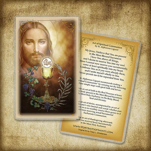 Corpus Christi Spiritual Communion Holy Card/Prayer Card First Holy Communion gift