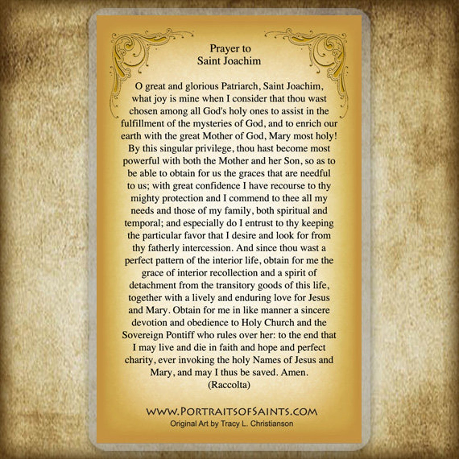 St. Joachim Prayer Card Patron of Grandfathers Etsy
