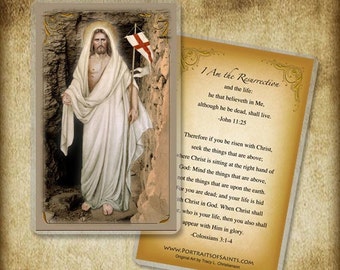 The Resurrection of Jesus Christ Holy Card, Easter