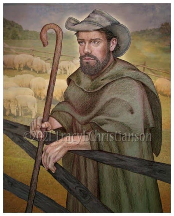 patron saint of tobacco St. Drogo Catholic Fine Art Print/picture, Patron of Coffee and Baristas